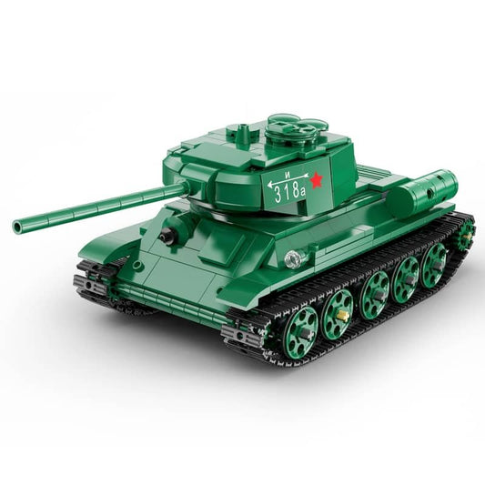 CaDA T-34 Medium Tank RC Brick Set – 722-Piece 1:35 Scale Motorized Soviet WWII Model