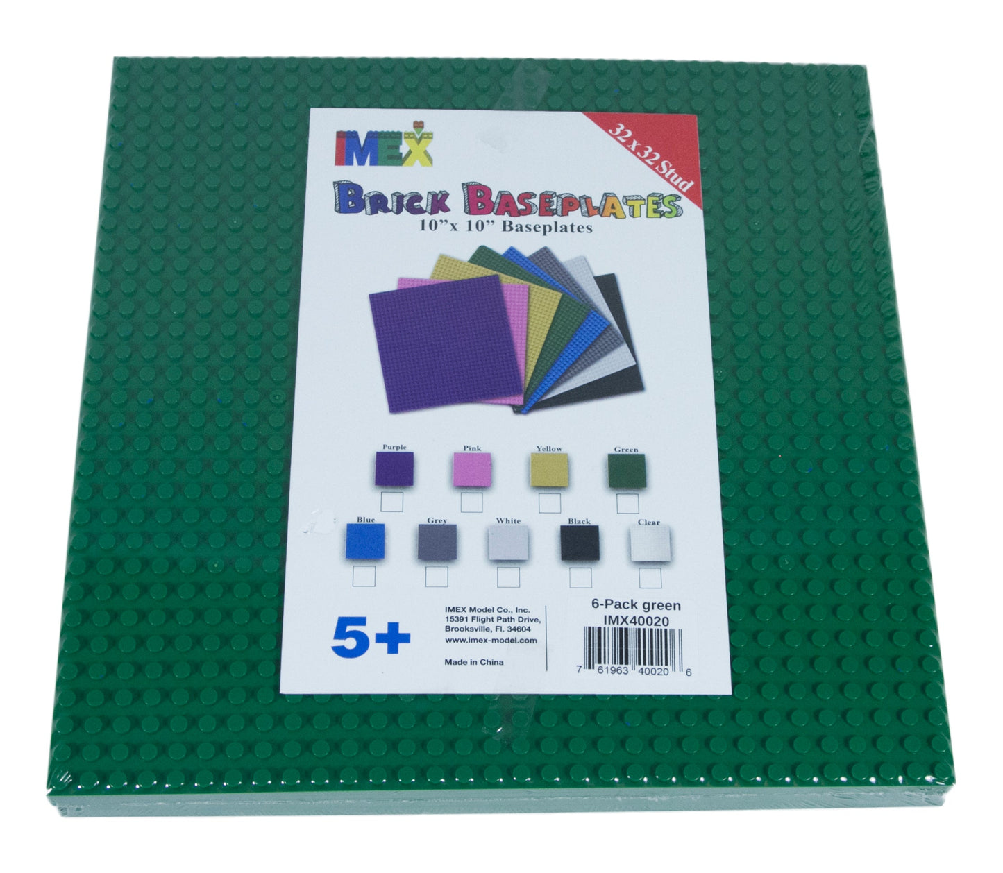 32x32 Stud Baseplate 6 Pack (Green)