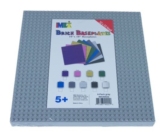 32x32 Stud Baseplate 6 Pack (Gray)