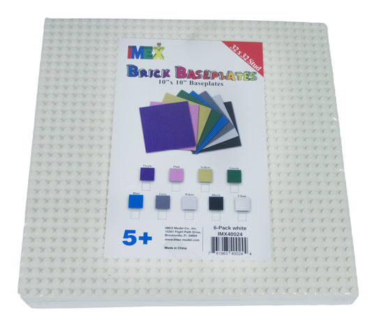 32x32 Stud Baseplate 6 Pack (White)