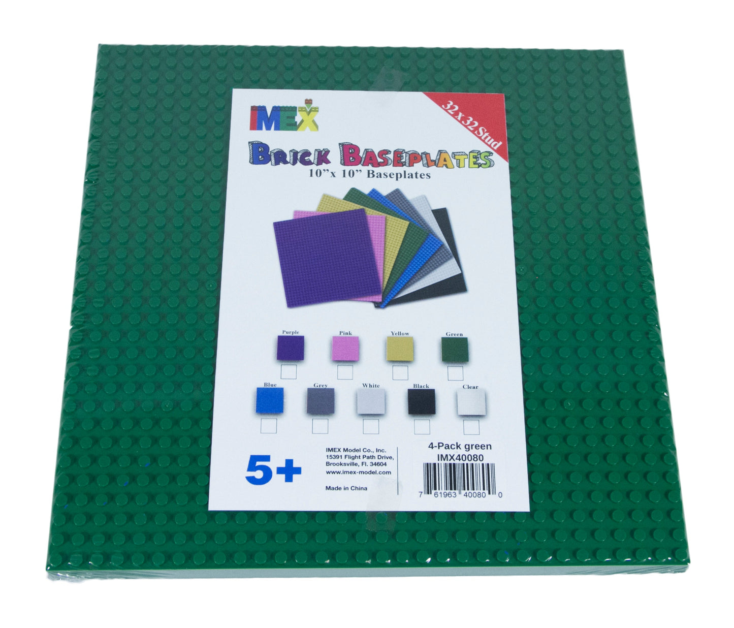 32x32 Stud Baseplate 4 Pack (Green)