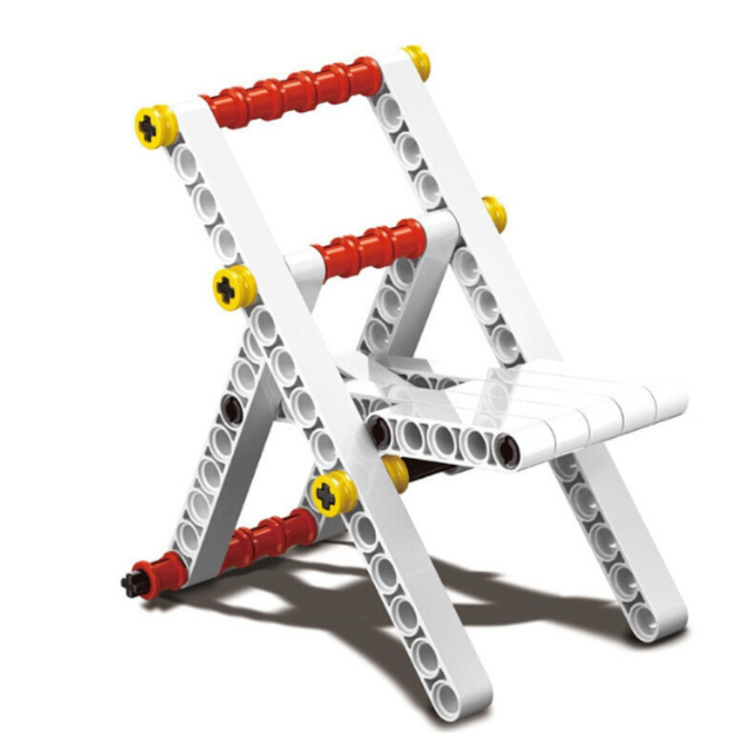 WANGE 1404 Power Machinery – 296-Piece STEM Chair, Hammer, Dinosaur & Engine Set