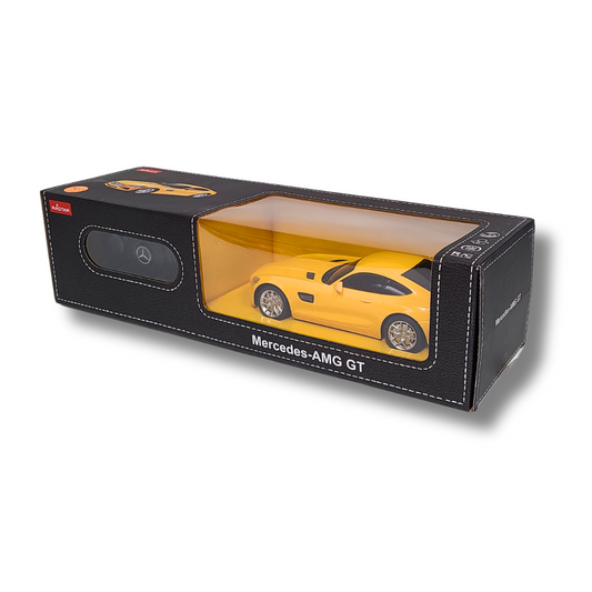 Rastar 1:24 Scale Mercedes-Benz AMG GT RC Car – Officially Licensed Remote Control Vehicle (Yellow/Red)