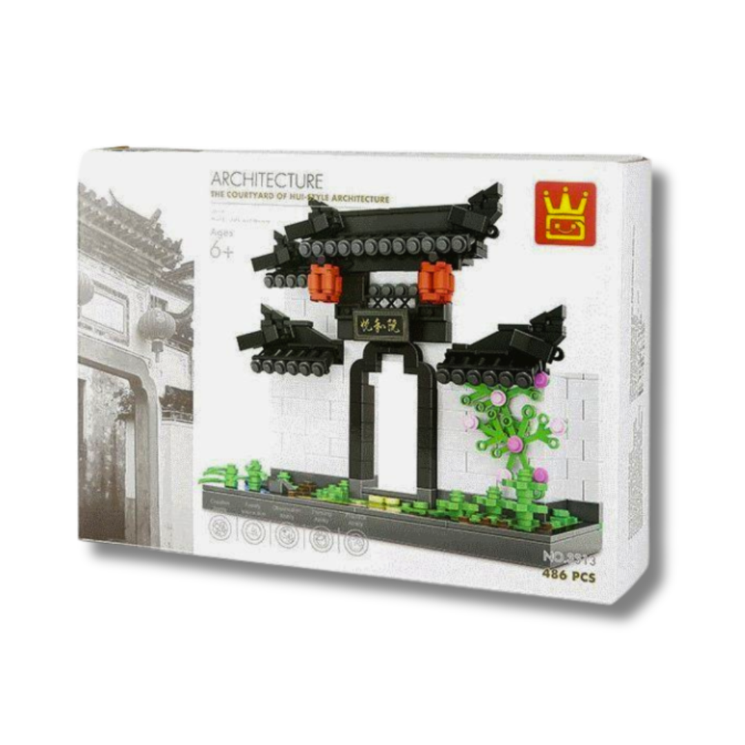 WANGE 3314 Hui-Style Archway – 381-Piece Architecture Building Set