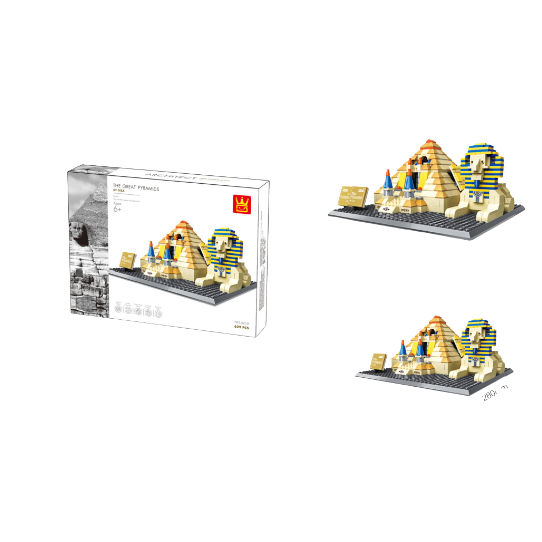WANGE 4210 Pyramids of Giza – 624-Piece Egyptian Architecture Set