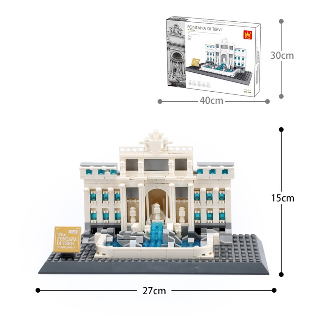 WANGE 4212 Trevi Fountain (Fontana di Trevi) – 667‑Piece Modular Architecture Set