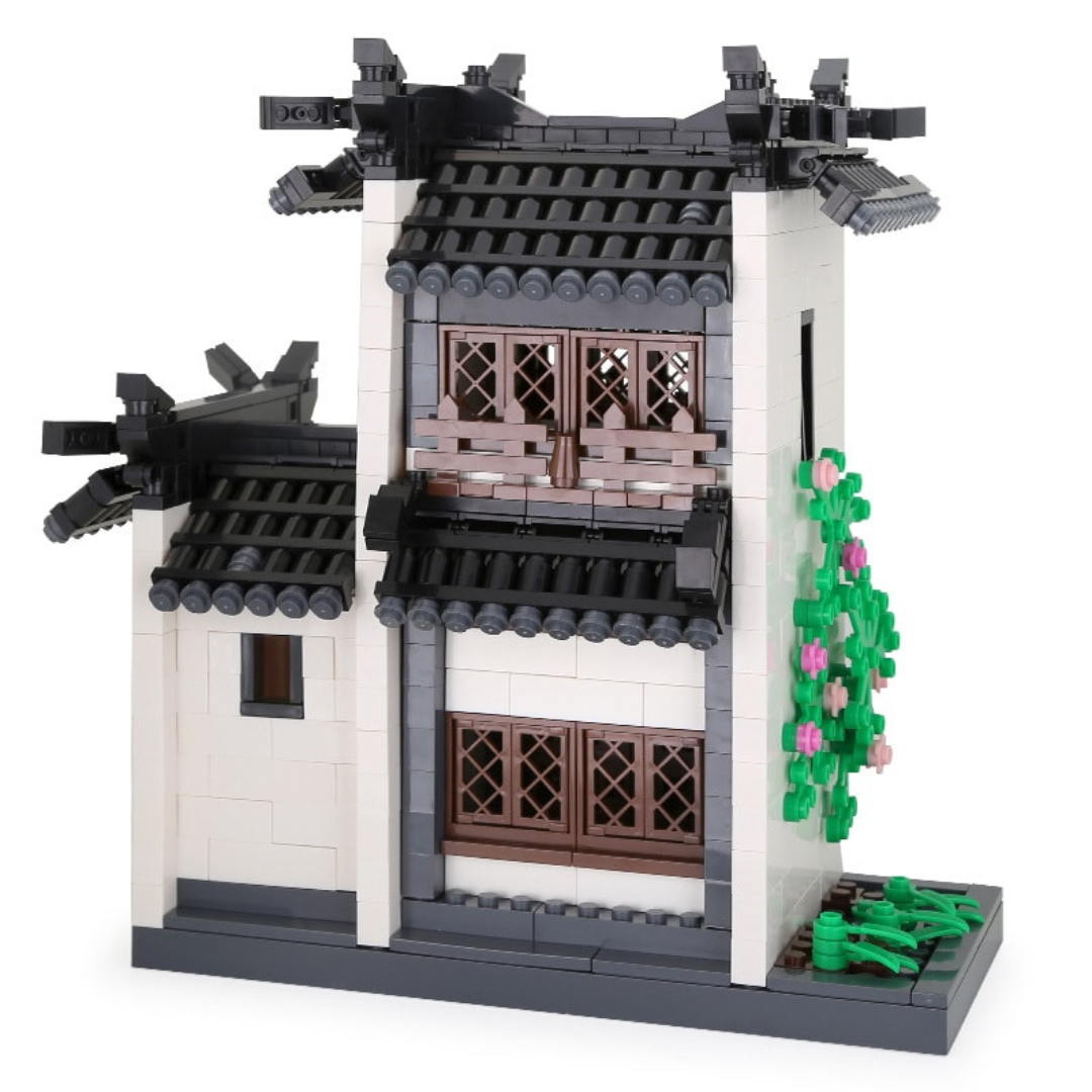 WANGE 4310 Garret of Hui‑Style Architecture – 1,039‑Piece Modular Building Set