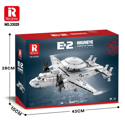 Reobrix E-2 Hawkeye Aircraft Brick Set – 1,144-Piece U.S. Navy Early Warning Plane Model