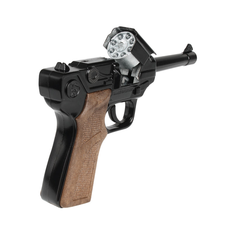 Police Luger Pistol 8-Shot - Black or Silver | 124 | 0124 | Gonher