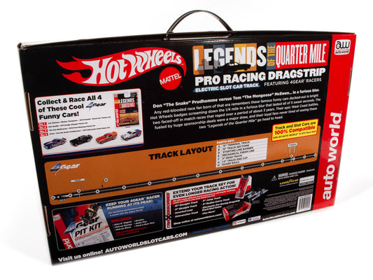 Hot Wheels Legends of the Quarter Mile Snake II vs Mongoose II 13' Dragstrip Race Set | SRS334 | Auto World