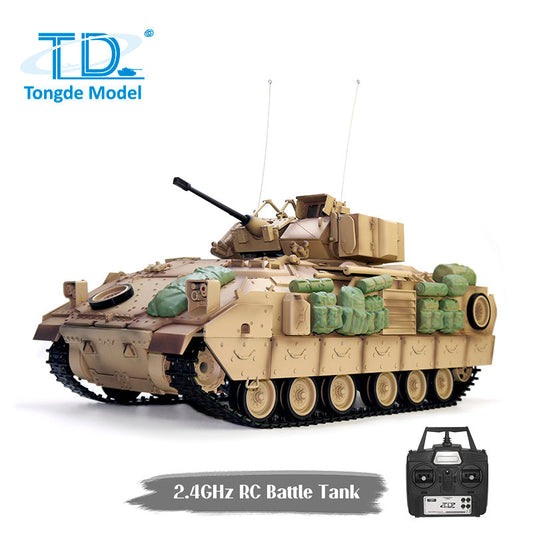 TONGDE M1A2 Bradley 1/16 Scale Battle Tank - Plastic Tracks