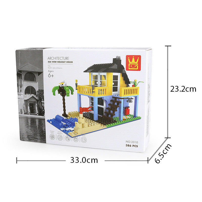 WANGE 3310 Sea View Holiday Homes – 386-Piece Architecture Building Set