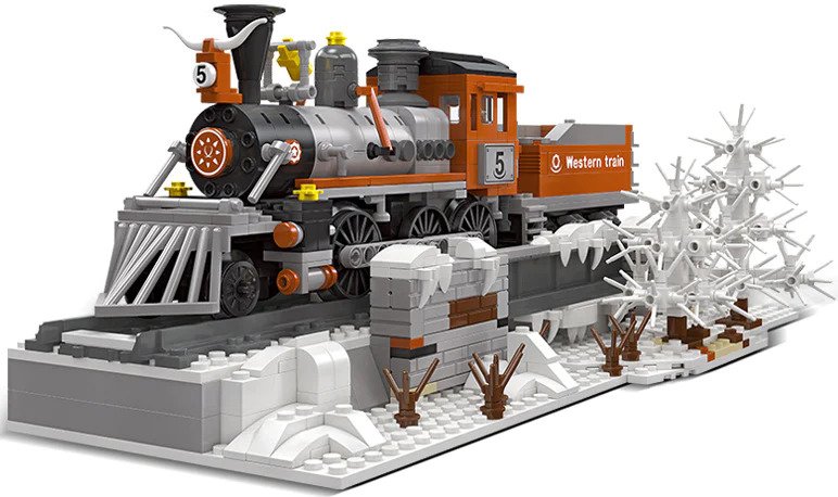 Western Steam Train Building Set with Train Track (853 PCS)