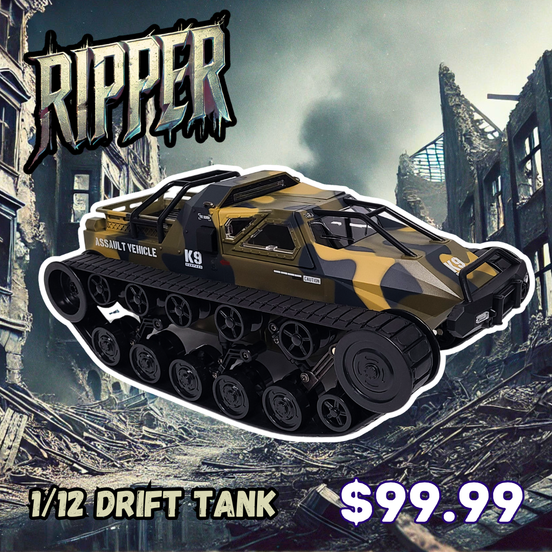 Ripper 1/12 Scale 4WD All-Terrain Vehicle – Dual-Motor, 360° Steering, LED Lights