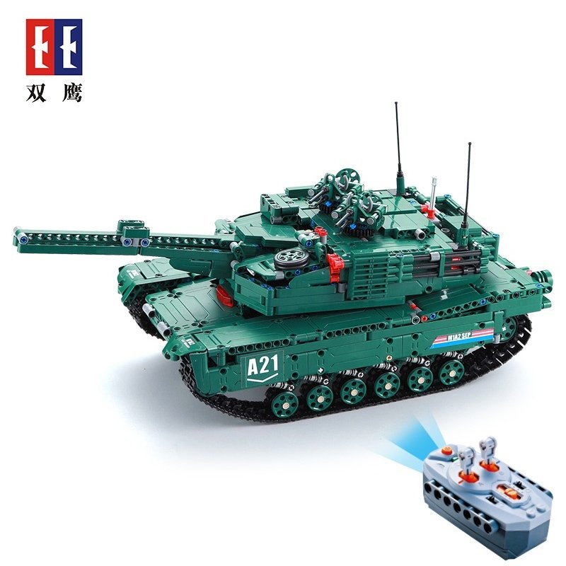 CaDA 2in1 M1A2 Abrams RC Brick Set – 1,498-Piece U.S. Tank & Anti-Aircraft Gun Model