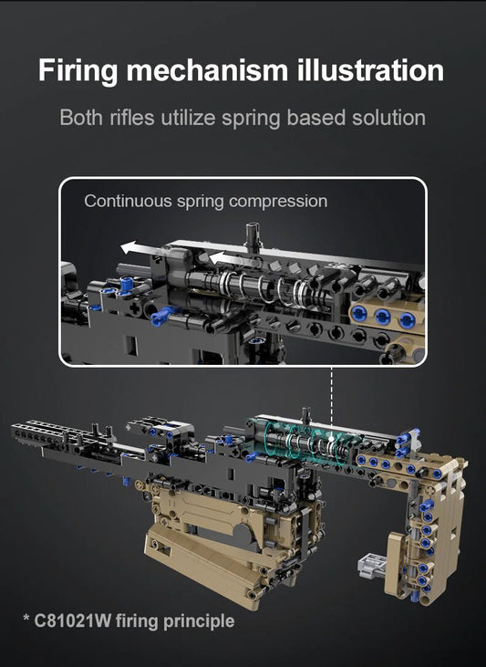 CaDA Model Assault Rifle Brick Building Set 1406 Pieces