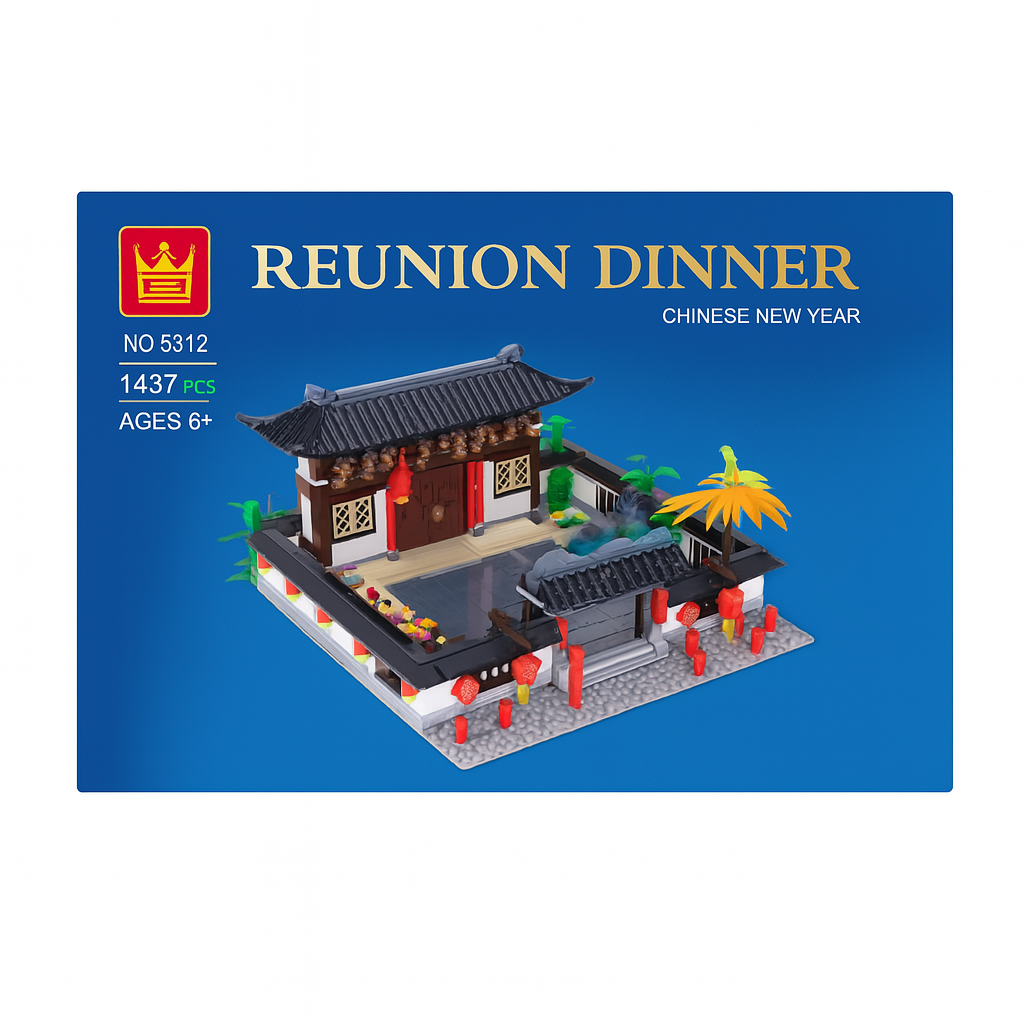 WANGE 5312 Reunion Dinner – 1,437‑Piece Chinese New Year Architecture Set