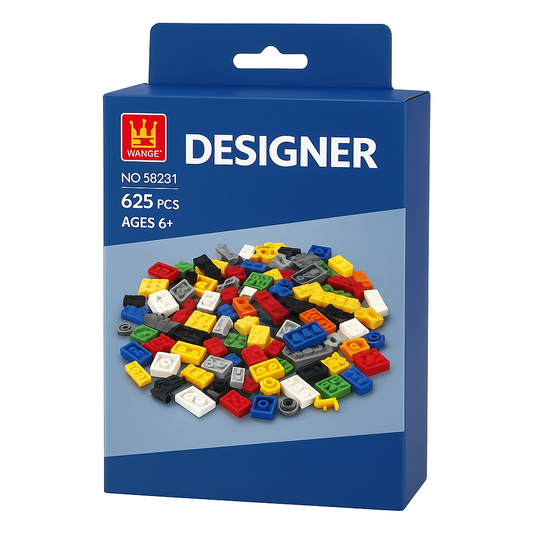 WANGE 58231 Designer Creative Bulk Brick Set – 625‑Piece Small‑Particle Blocks