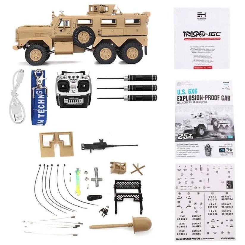 1/12th Scale HG-P602 MRAP Explosion Proof Truck Upgraded ARTR
