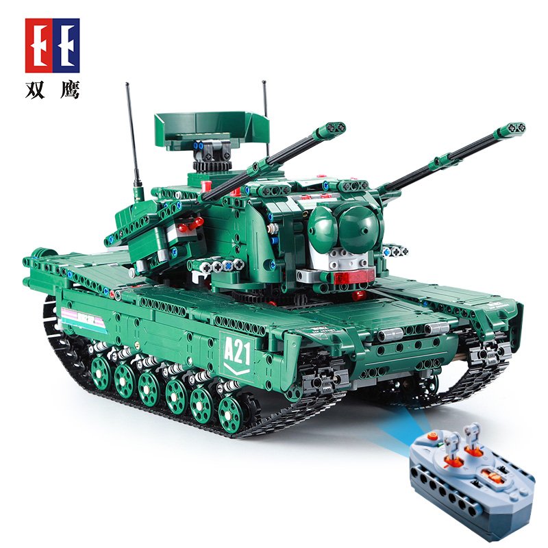CaDA 2in1 M1A2 Abrams RC Brick Set – 1,498-Piece U.S. Tank & Anti-Aircraft Gun Model