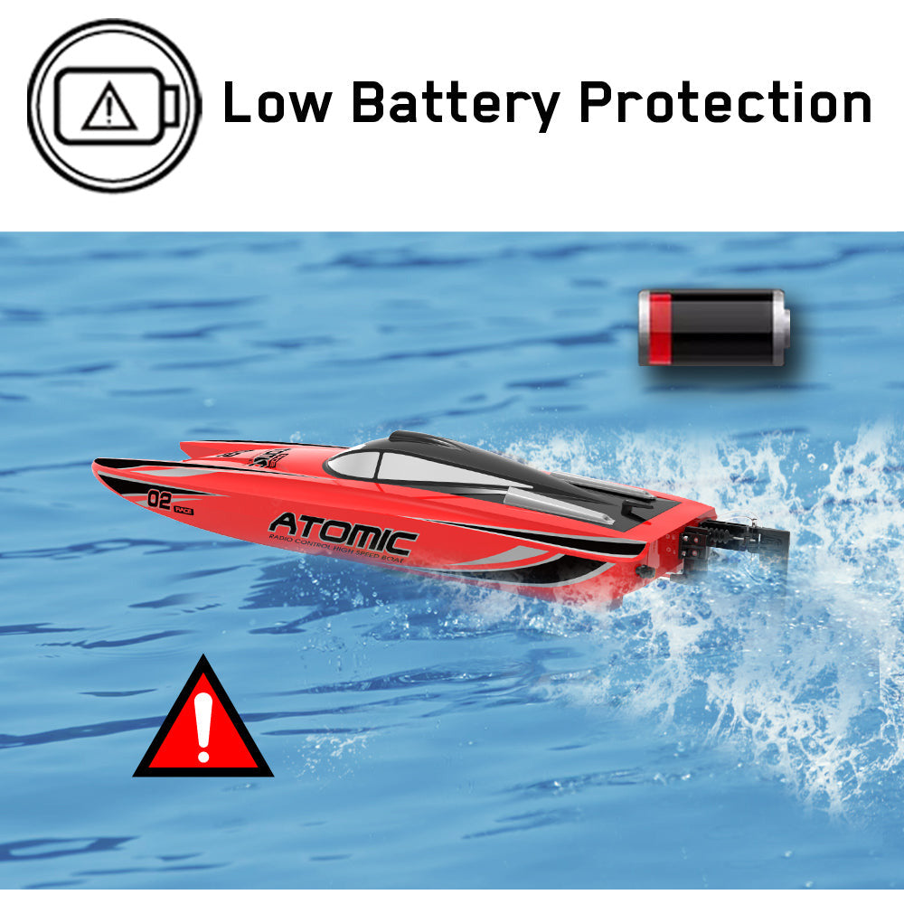 VolantexRC ATOMIC High-Speed Race Boat – Brushless 60 km/h RC Boat with LiPo Battery & Self-Righting System