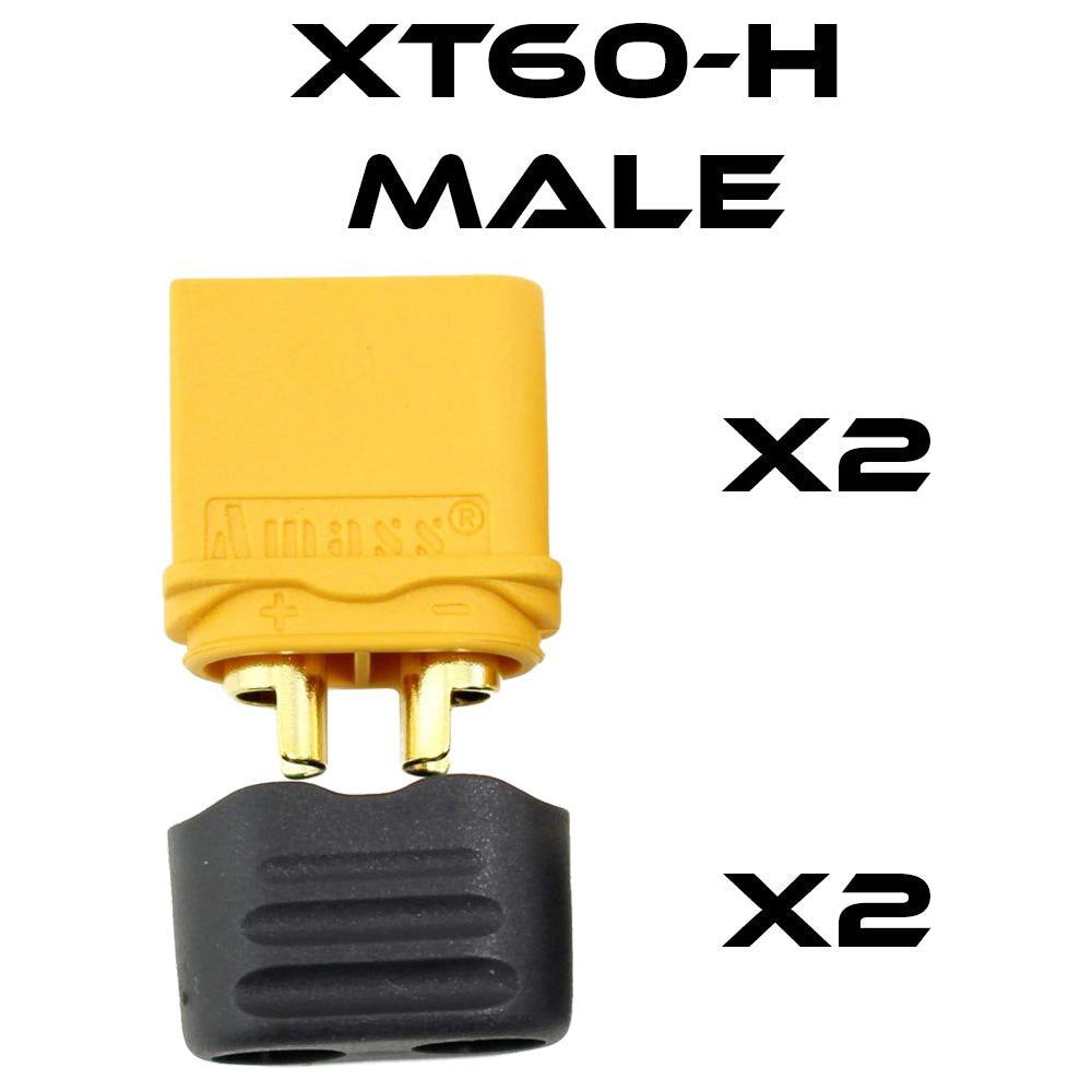 XT60H Male Plugs w/ Caps (1/2/4/25pk)