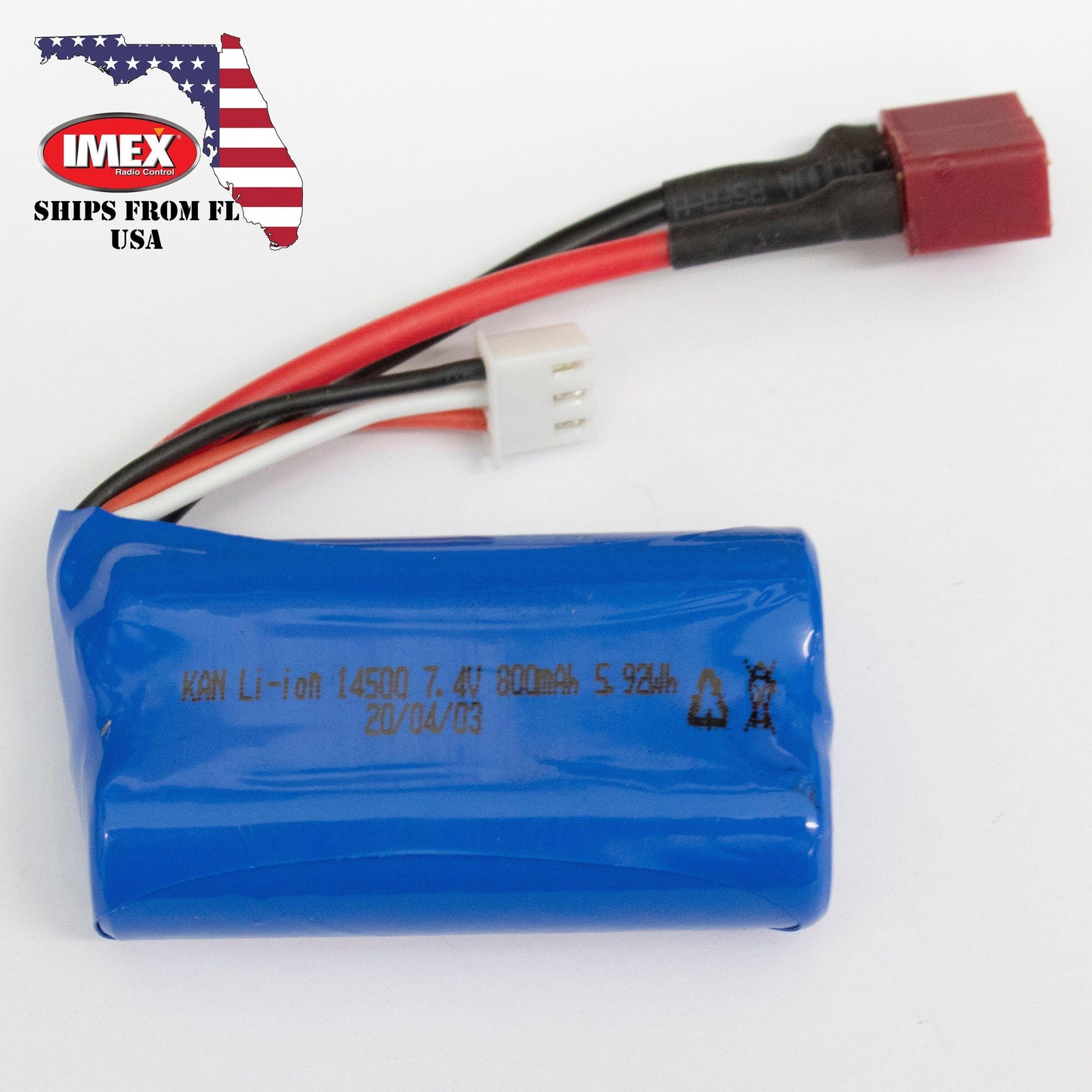 7.4V 800mAh Li-Ion Battery
