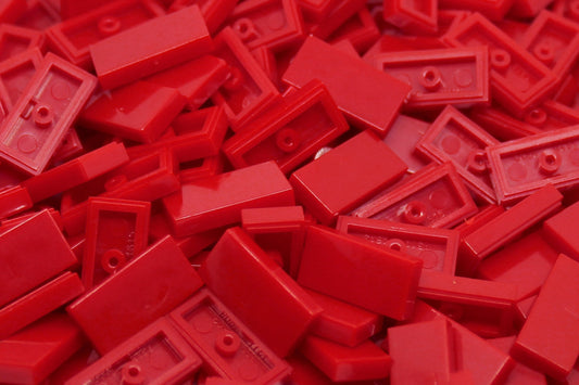 1x2 Tile Brick 200 Pack (Red)