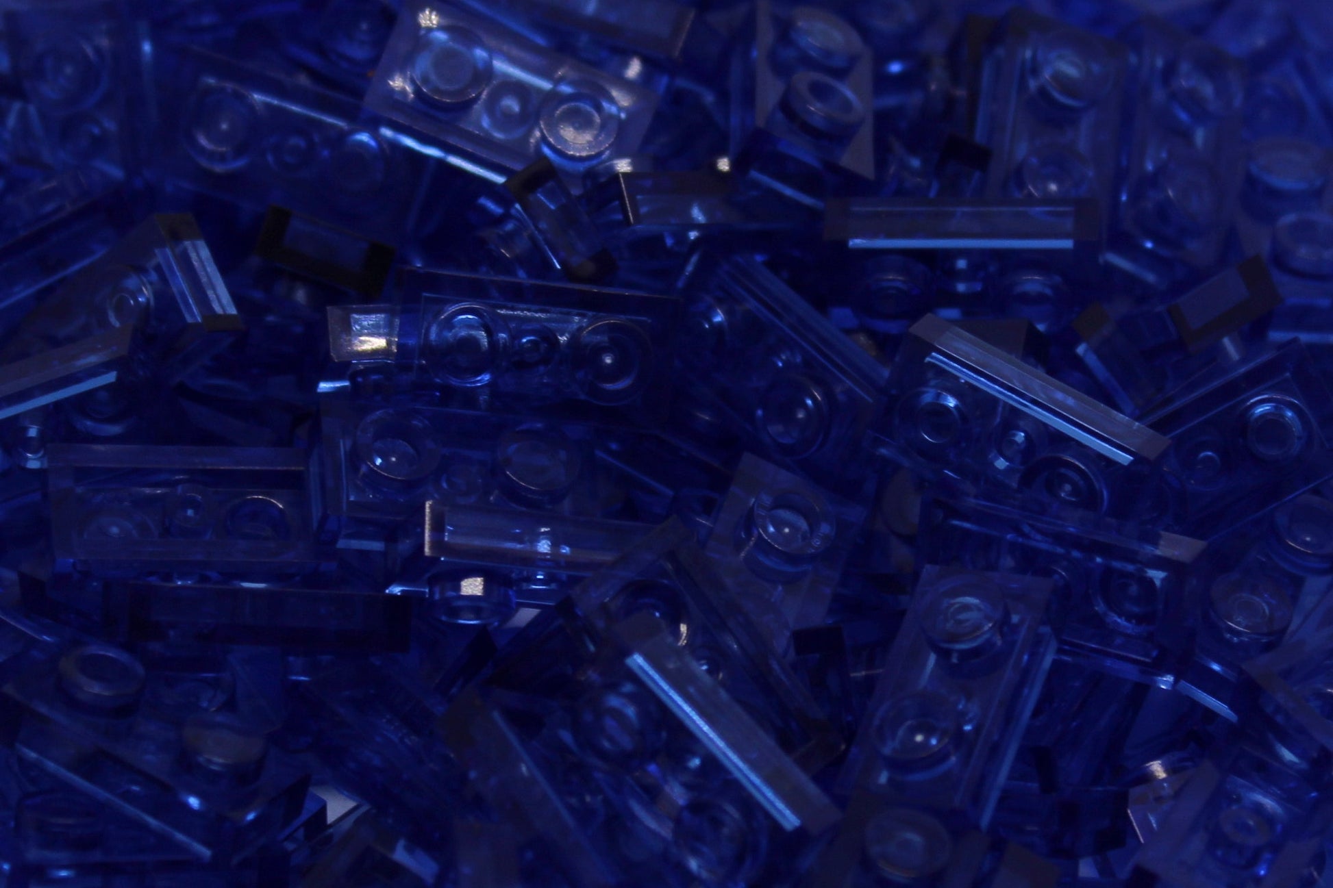 1X2X1/3 Stud Bricks 200 Pack (Transparent Royal Blue)