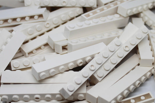 1x8 Stud Bricks 80 Pack (White)