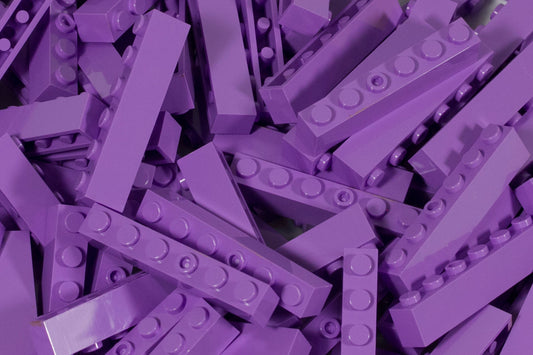 1x6 Stud Brick 100 Pack (Purple)