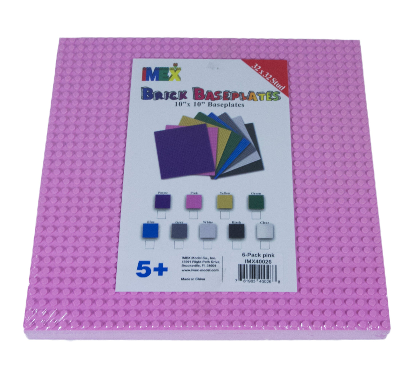 32x32 Stud Baseplate 6 Pack (Pink)
