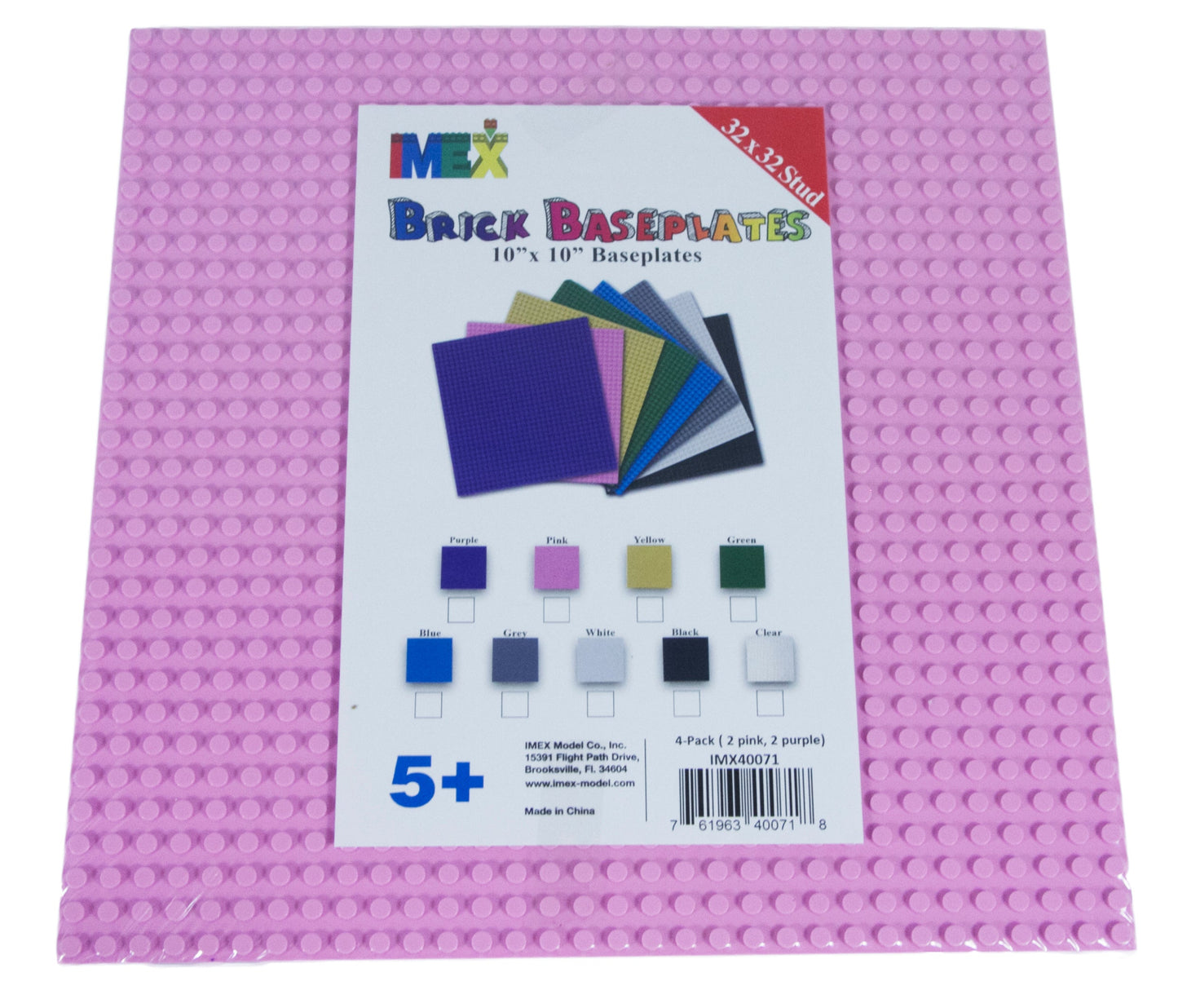 32x32 Stud Baseplate 4 Pack (Pink)