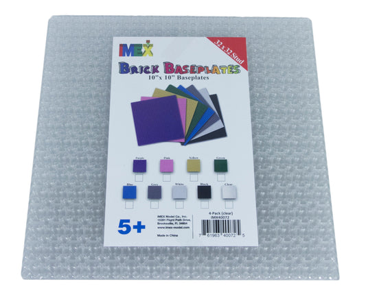 32x32 Stud Baseplate 4 Pack (Transparent)