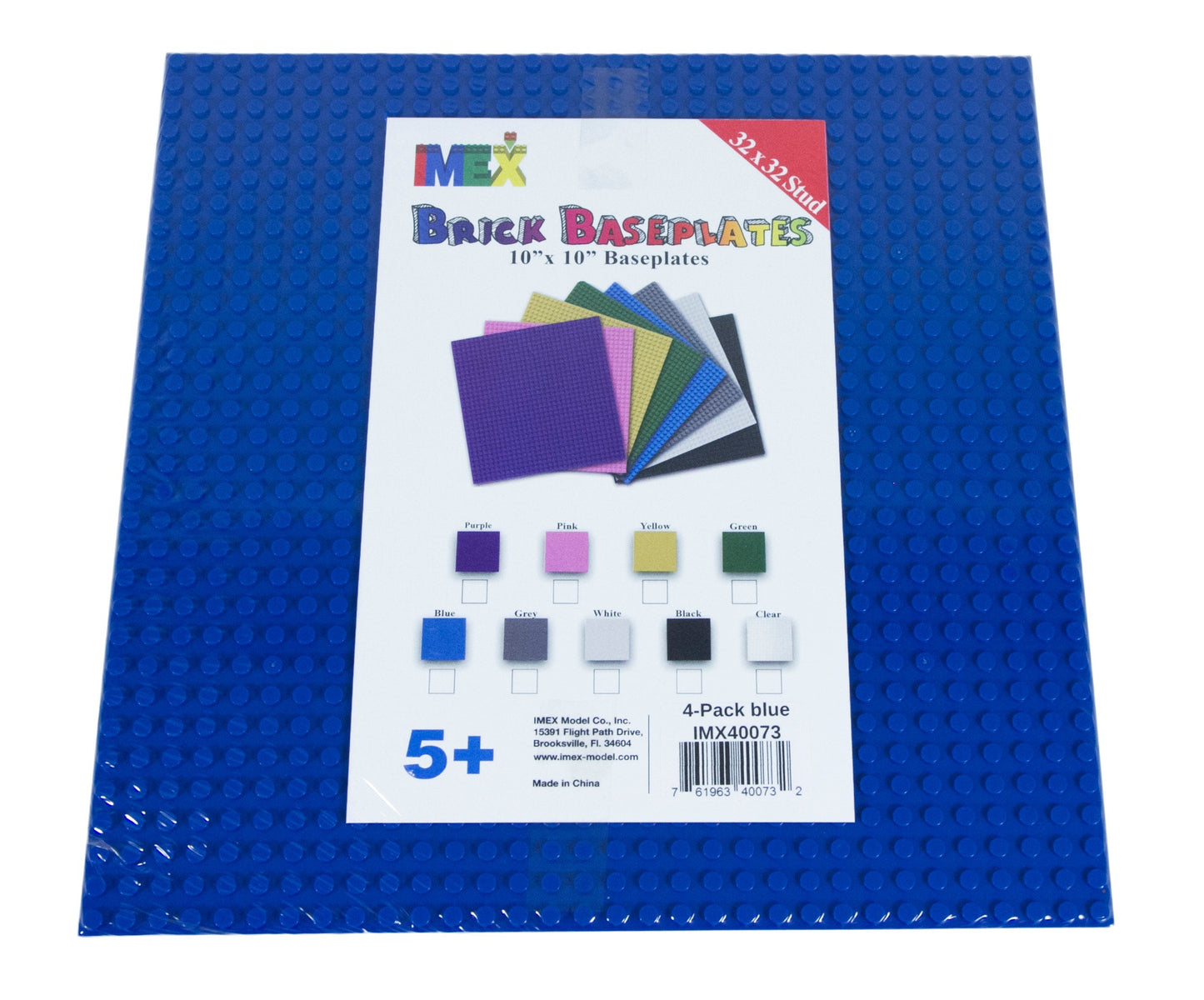 32x32 Stud Baseplate 4 Pack (Blue)