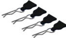 Easy Pull 1/10 RC Model Car Body Shell R Clips 4 piece SET For Buggy Truggy HSP Tamiya; Black