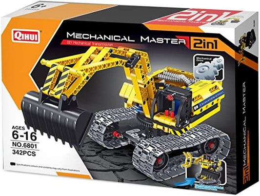 QIH06801 – TECH Brick 2-in-1 Excavator (335 pcs, Manual Build)