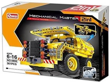 QIH06802 – TECH Brick 2-in-1 Dump Truck & Airplane (361 pcs, Manual Build)