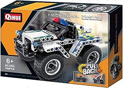 QIH06810 – TECH Brick 2-in-1 Police Car (391 pcs, Manual Build)