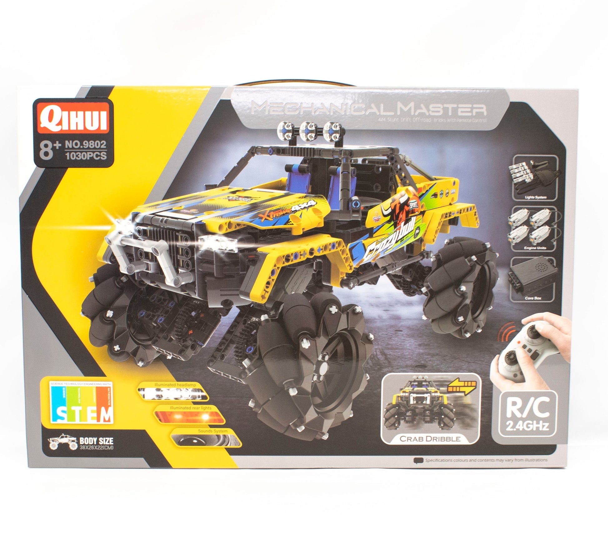 QIH09802 – Tech Brick RC Stunt Drifter Off Road (1030 pcs, Lights & Sound)