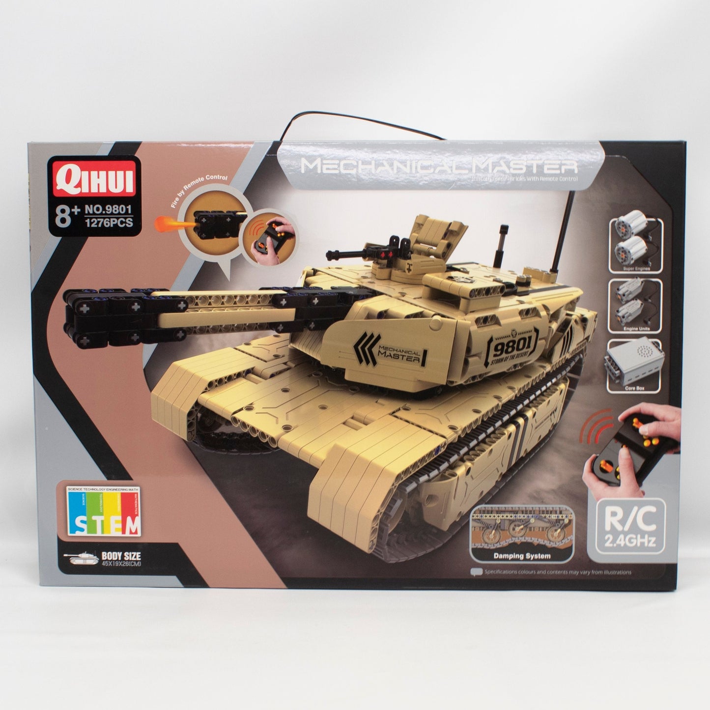 QIH09801 – TECH Brick RC Battle Tank (1276 pcs, Remote Controlled)