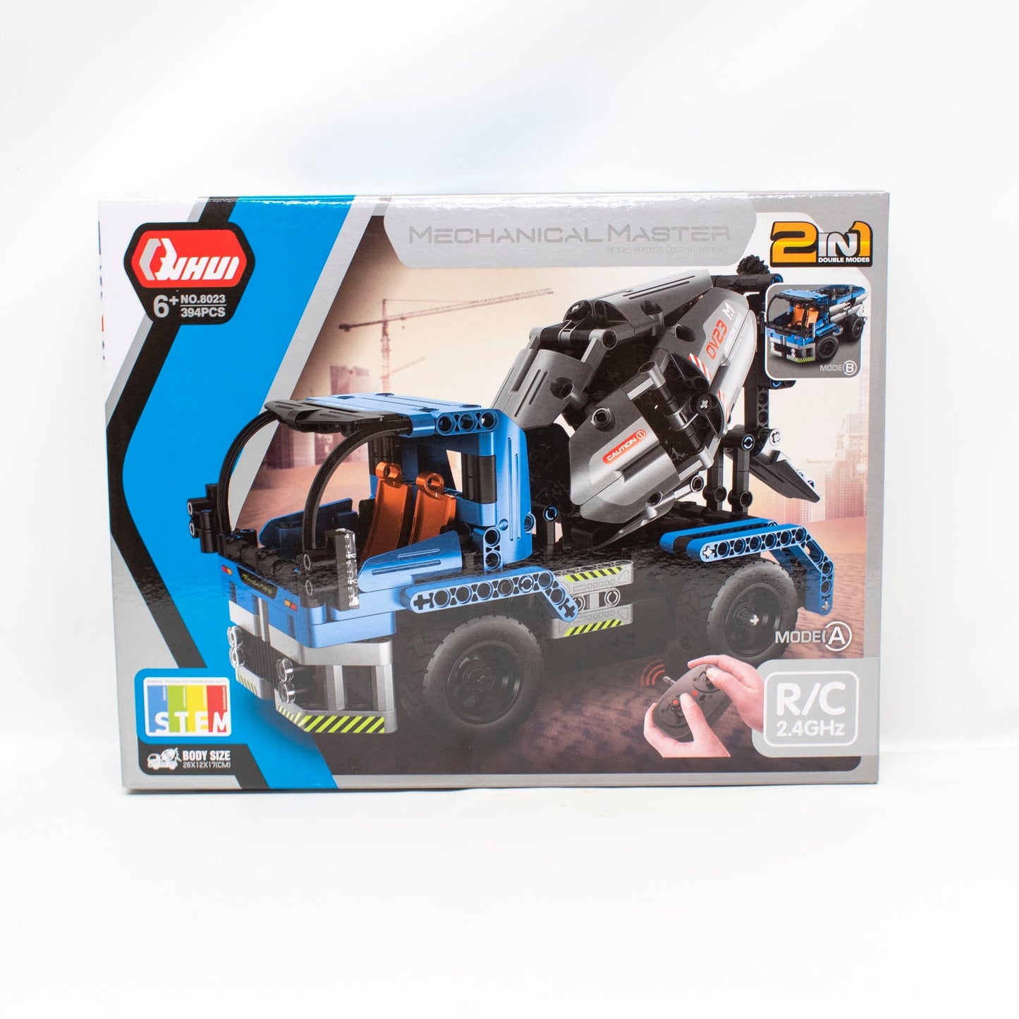 QIH08023 – TECH Brick RC Cement Mixer Truck (401 pcs, Remote Control)