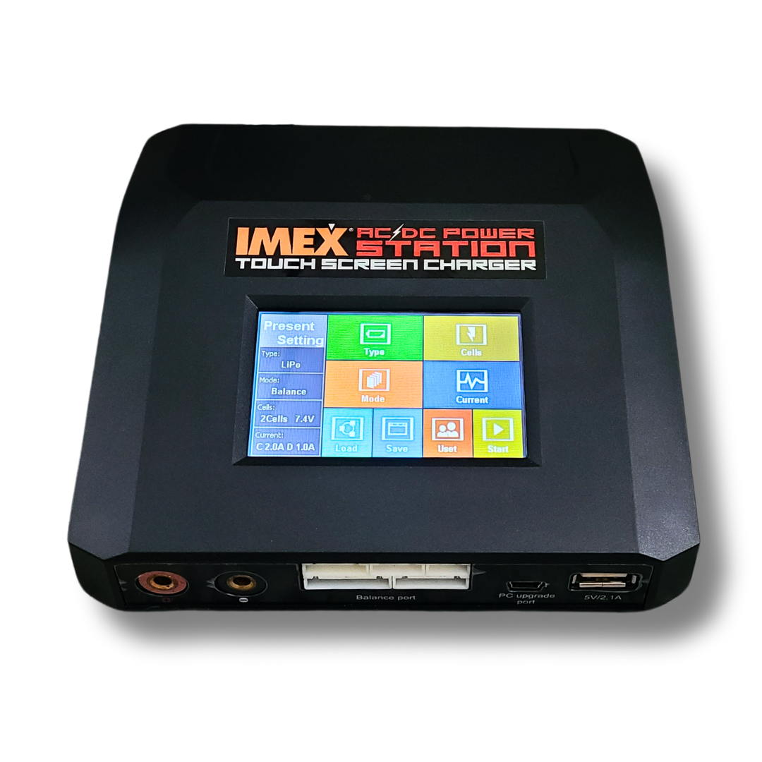 IMEX Powerstation Touch Screen Charger – 150W Dual Input AC/DC Battery Charger & Power Supply