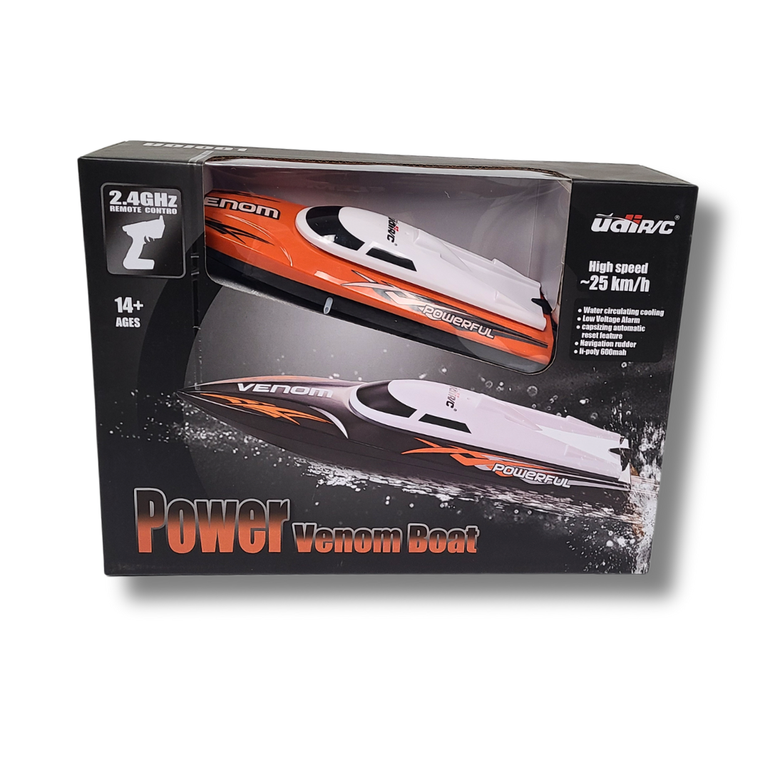 UDI001 Venom RC Boat – High-Speed 2.4GHz Racing Boat with Self-Righting Hull & Water-Cooled Motor
