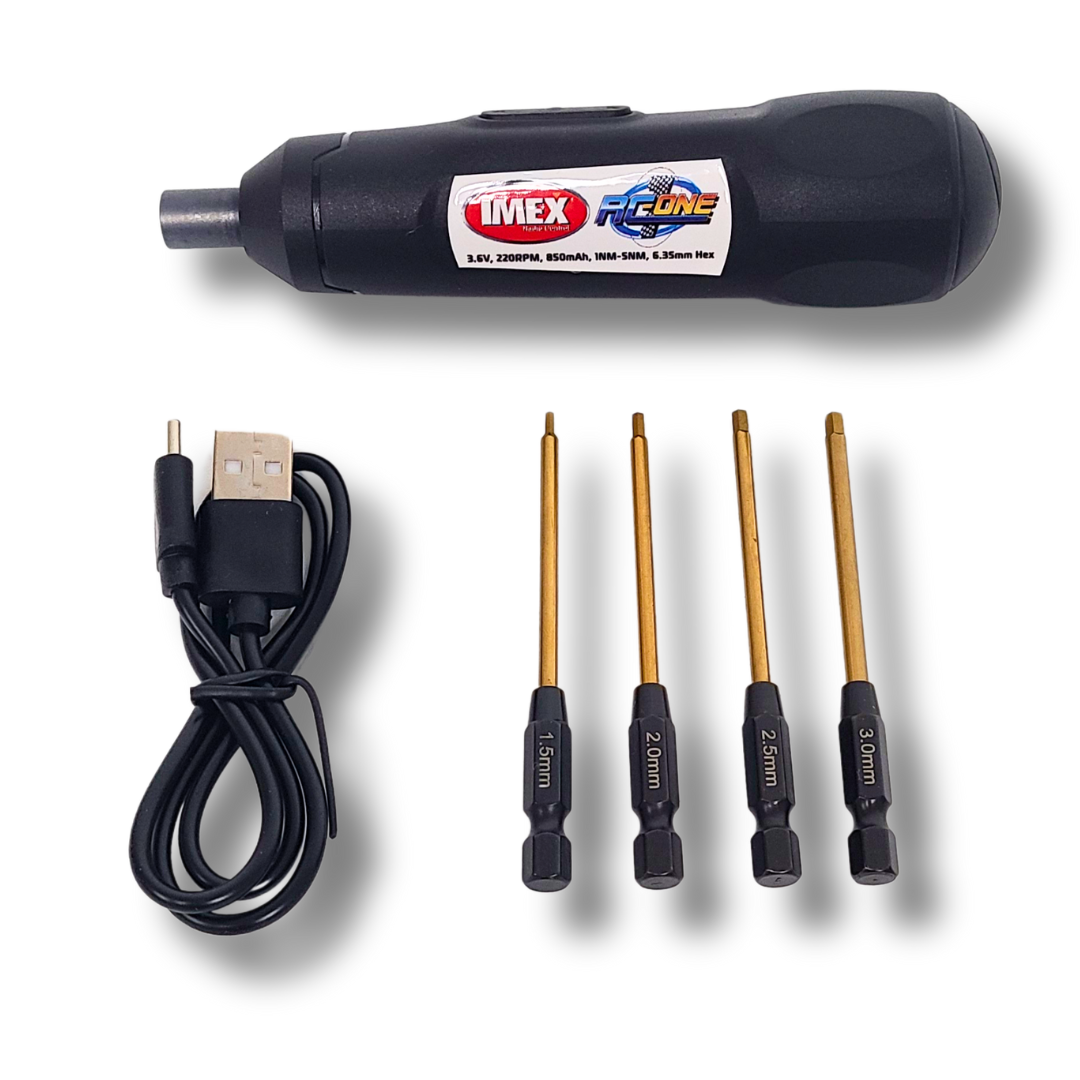 Tool Hurricane Hand & Automatic Mini Power Tool – 3.6V Rechargeable with Hex 1.5-3.0mm Tips