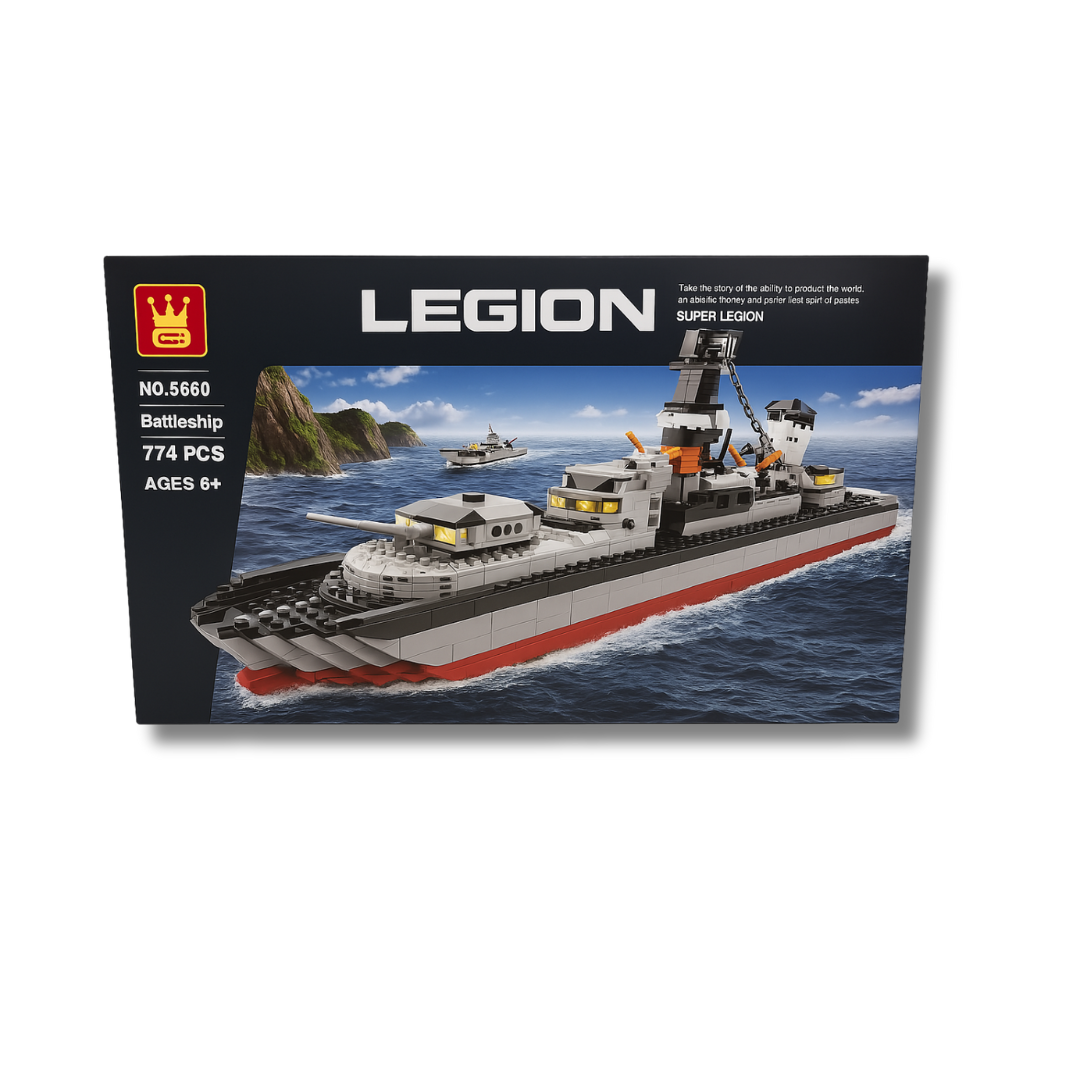 WANGE 5660 Legion Battleship – 774-Piece Military Ship Building Block Set