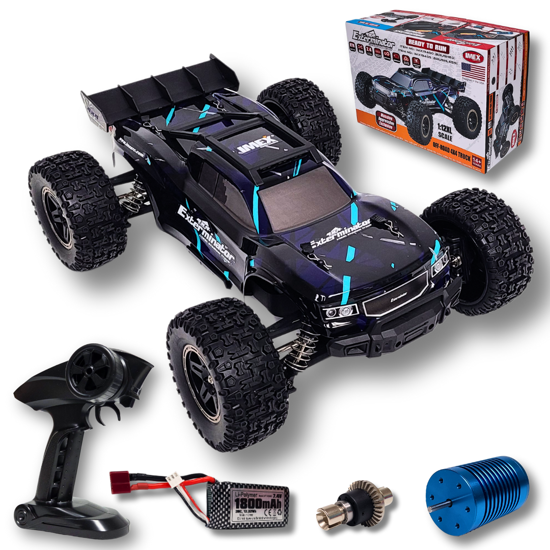 1/12th Exterminator RC Bundle with Free Spare 2s LiPo Battery and LiPo Bag (FREE SHIPPING)