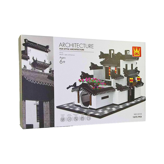 WANGE 5310 Hui‑Style Architecture House – 1,575‑Piece Traditional Chinese Set