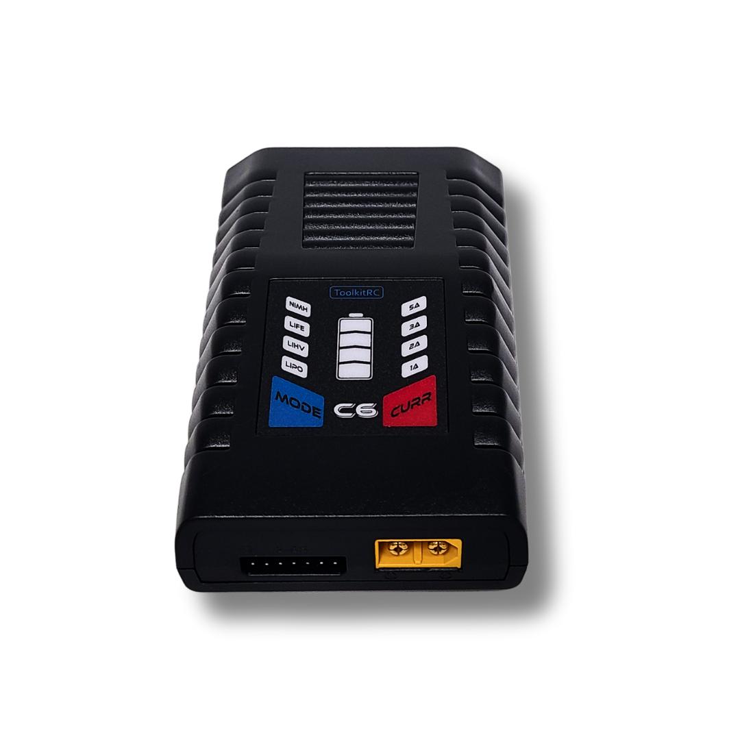 ToolkitRC C6 AC Charger – Compact 50W Smart Charger for LiPo, LiFe, NiMH Batteries