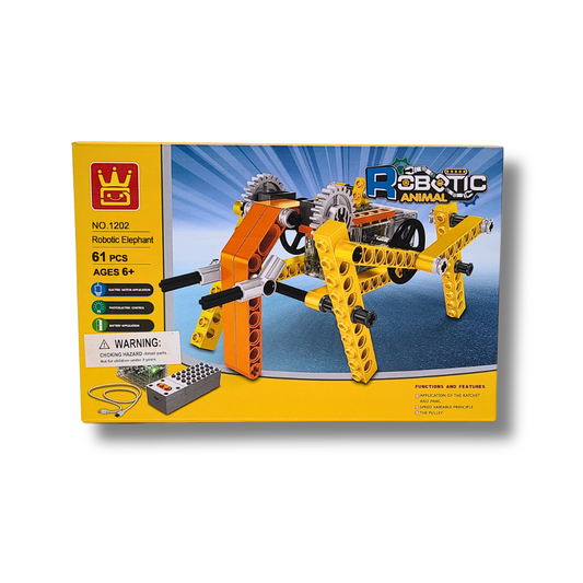 WANGE WAG1202 Robotic Elephant– 61-Piece Motorized STEM Building Set